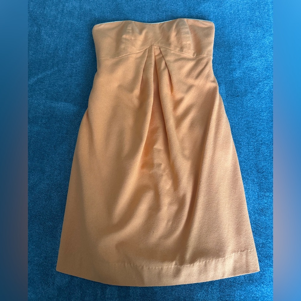 Miguelina Strapless Mini Silk Dress XS Orange Gold Party Going Out Wedding